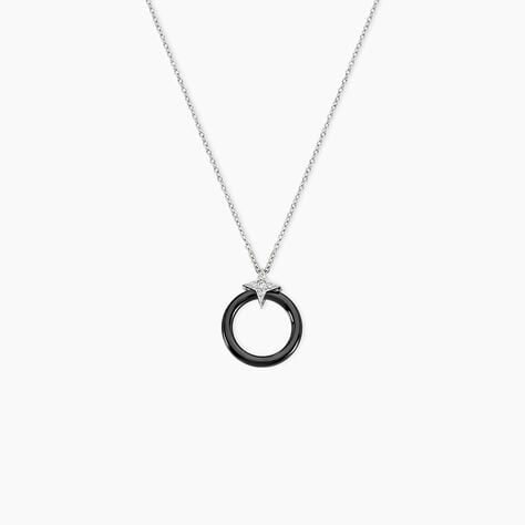 Collier Merelle Argent Blanc C&eacute;ramique Oxyde De Zirconium - Colliers avec pierres Femme | Marc Orian