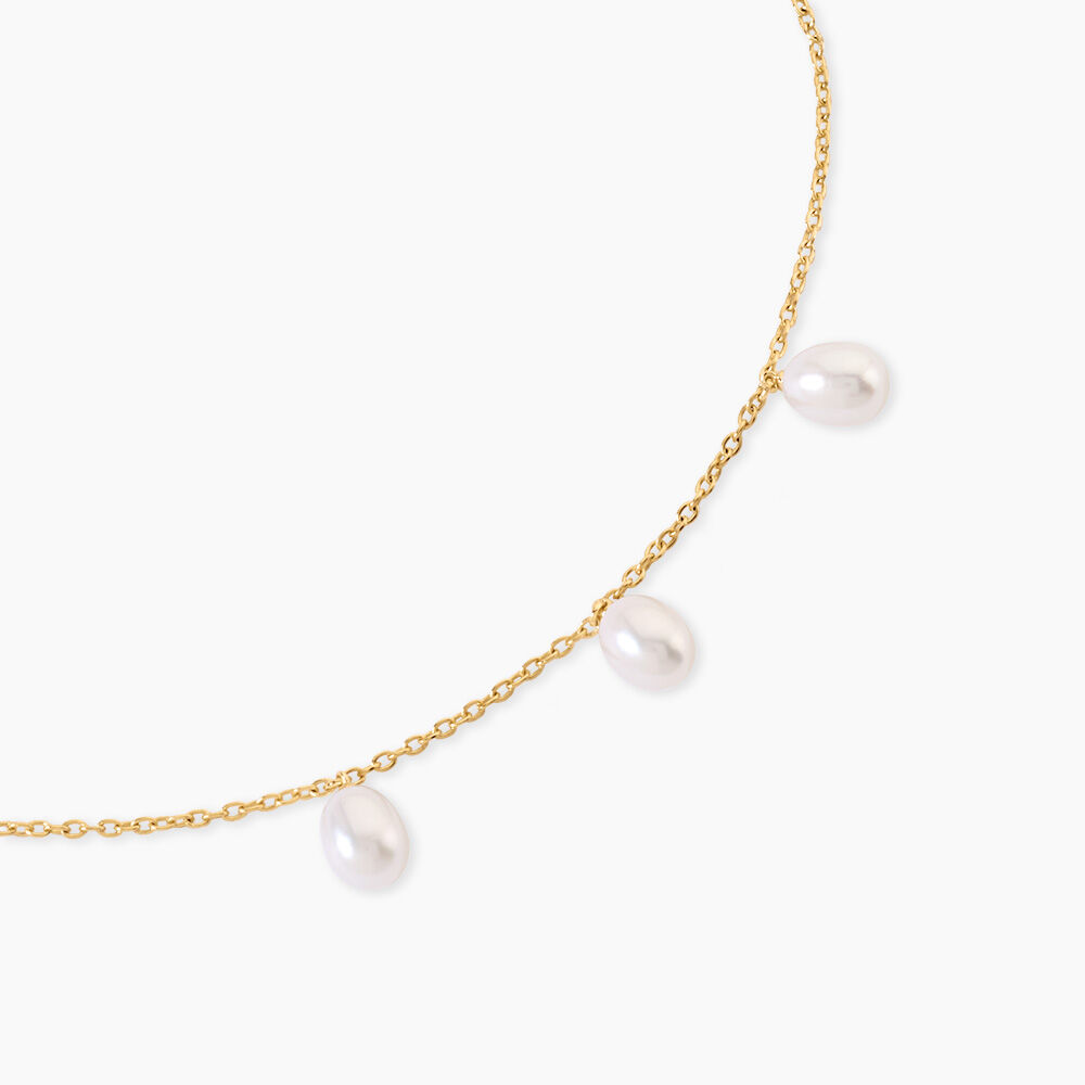 Collier Thanya Argent Dor&eacute; A L'Or 750/1000 Perle De Culture - Colliers avec pierres Femme | Marc Orian