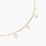 Collier Thanya Argent Dor&eacute; A L'Or 750/1000 Perle De Culture - Colliers avec pierres Femme | Marc Orian