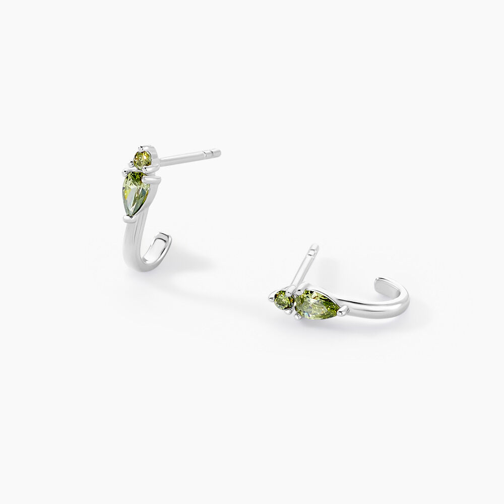 Créoles Desert Argent Blanc Oxyde De Zirconium - Créoles Femme | Marc Orian