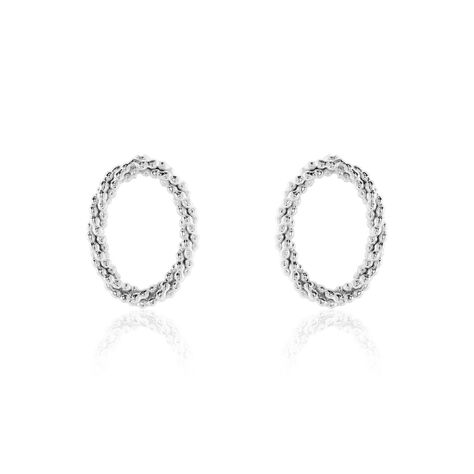 Boucles D'oreilles Puces Argent Blanc Unai - Puces Femme | Marc Orian