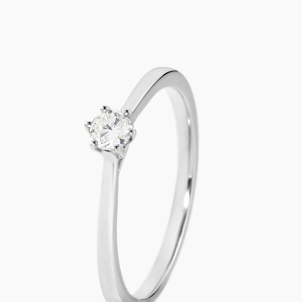 Bague Solitaire Athena Or Blanc Diamant - Parures de mariage Femme | Marc Orian