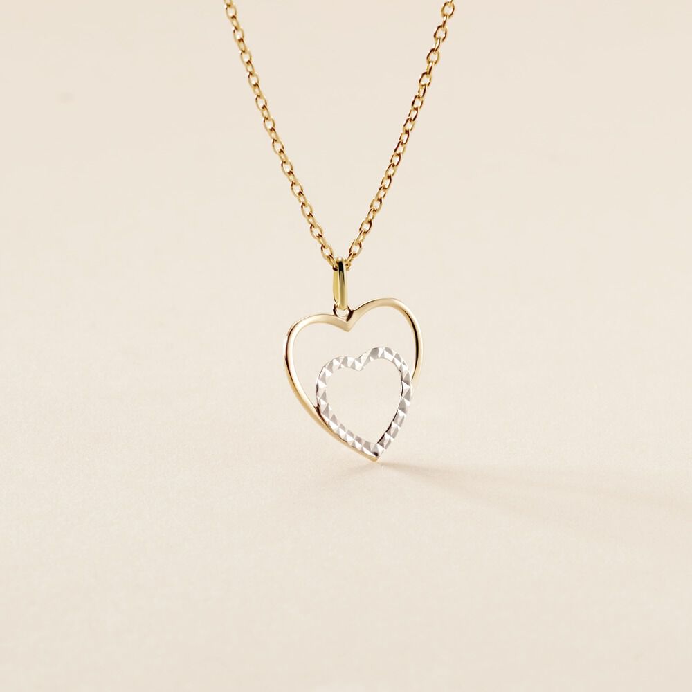 Pendentif Eudocie Double Coeurs Or Bicolore - Pendentifs Femme | Marc Orian