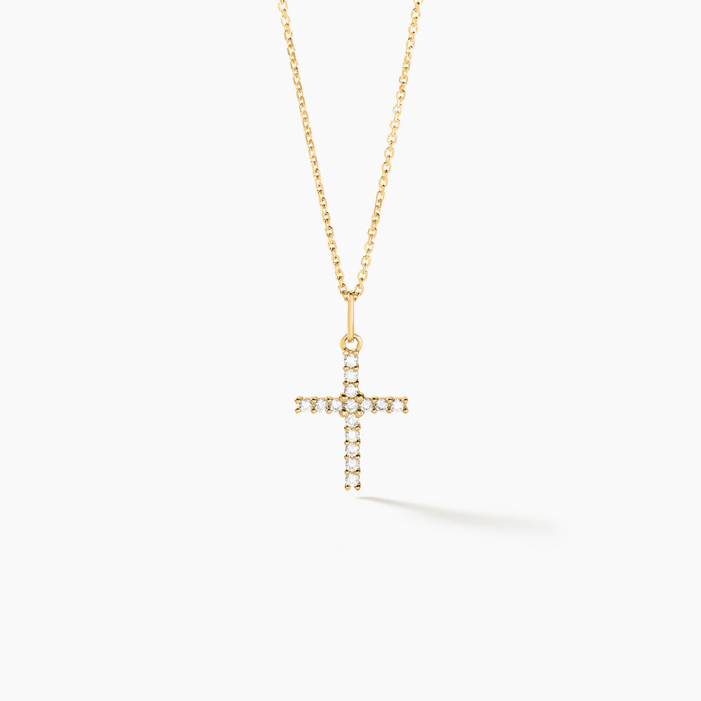 Pendentif Canice Croix Or Jaune Oxyde De Zirconium - Pendentifs Famille | Marc Orian