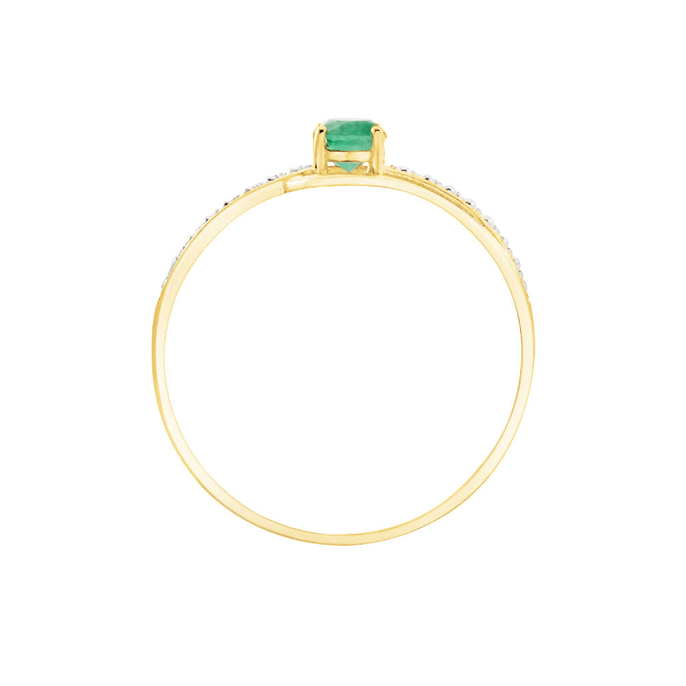 Bague Tanissia Or Jaune Emeraude - Bagues vintage Femme | Marc Orian