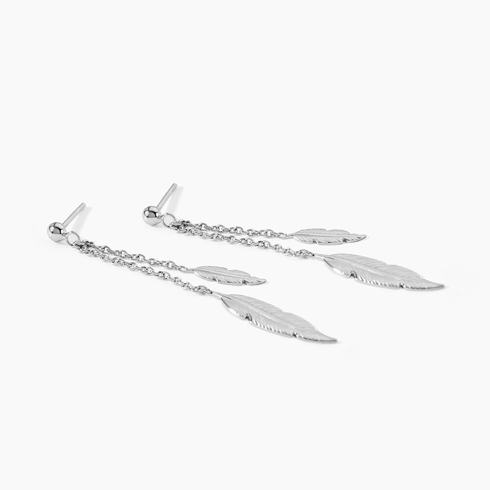 Boucles D'oreilles Pendantes Argent Blanc Irene - Pendantes Femme | Marc Orian