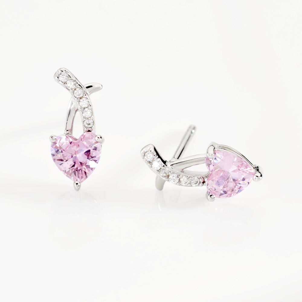 Boucles D'oreilles Puces Argent Blanc Avalon Oxyde De Zirconium - Puces Femme | Marc Orian