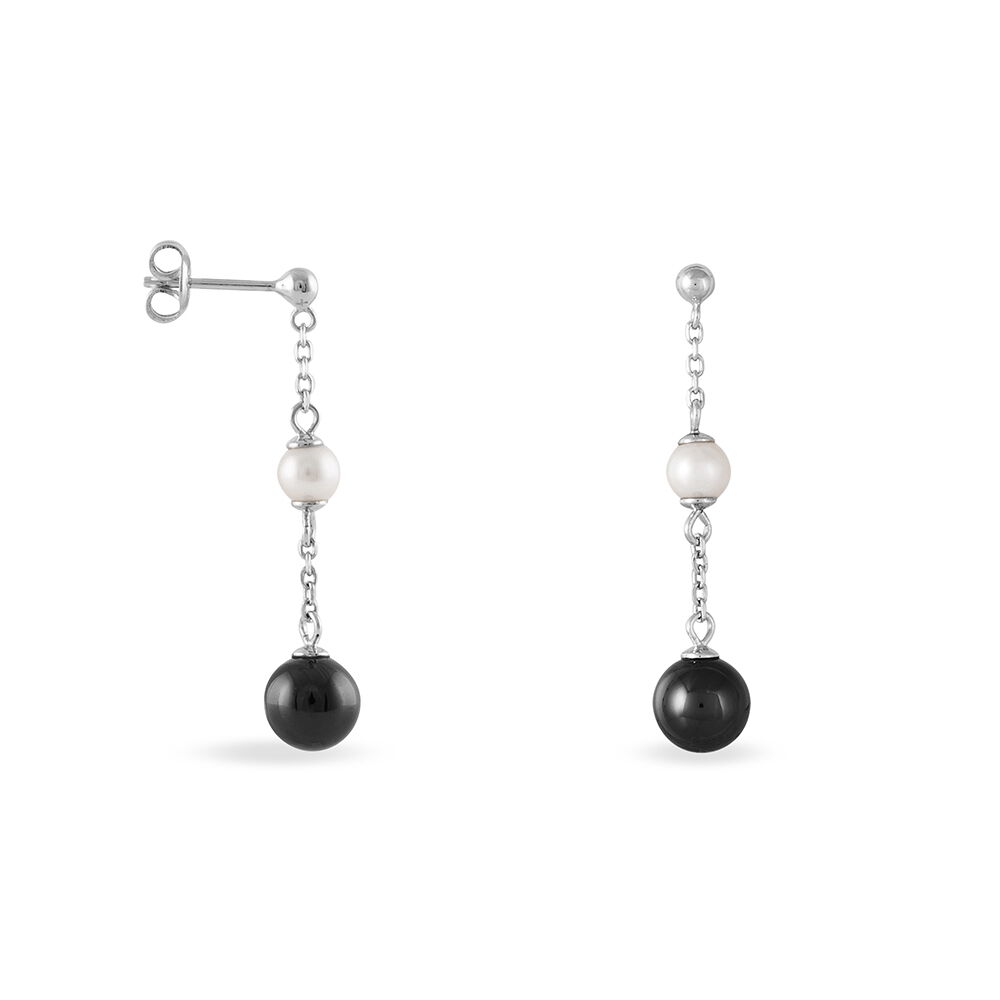 Boucles D'oreilles Pendantes Lucia Cera Argent Blanc Perle De Culture - Pendantes Femme | Marc Orian