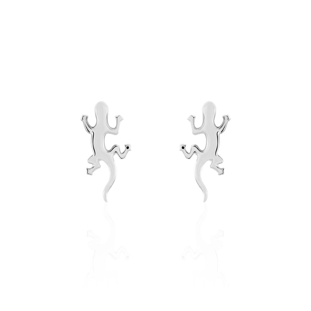 Boucles D'oreilles Puces Ivelyse Argent Blanc - Puces Femme | Marc Orian