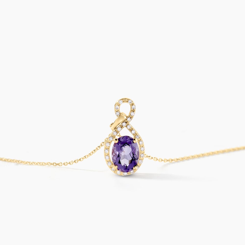 Collier Passion Or Jaune Amethyste Et Oxyde De Zirconium - Colliers avec pierres Femme | Marc Orian