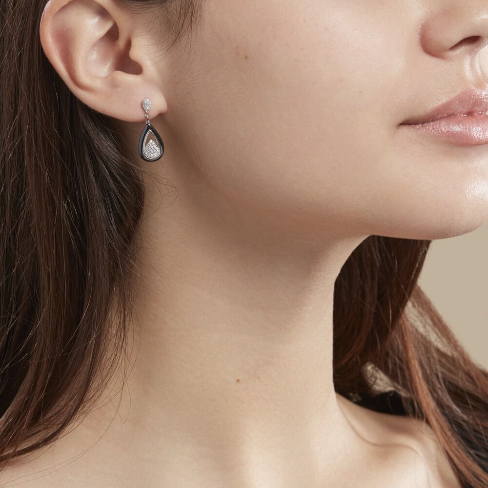 Boucles D'oreilles Pendantes Marina Cera Argent  Céramique Et Oxyde - Pendantes Femme | Marc Orian
