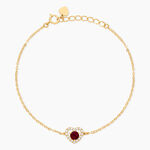 Bracelet Red Velvet Argent Dor&eacute; A L'Or 750/1000 Rhodolite Oxyde De Zirconium - Bracelets cha&icirc;nes Femme | Marc Orian