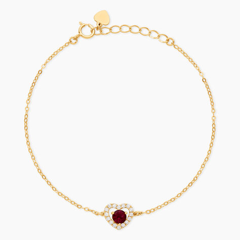 Bracelet Red Velvet Argent Dor&eacute; A L'Or 750/1000 Rhodolite Oxyde De Zirconium - Bracelets cha&icirc;nes Femme | Marc Orian