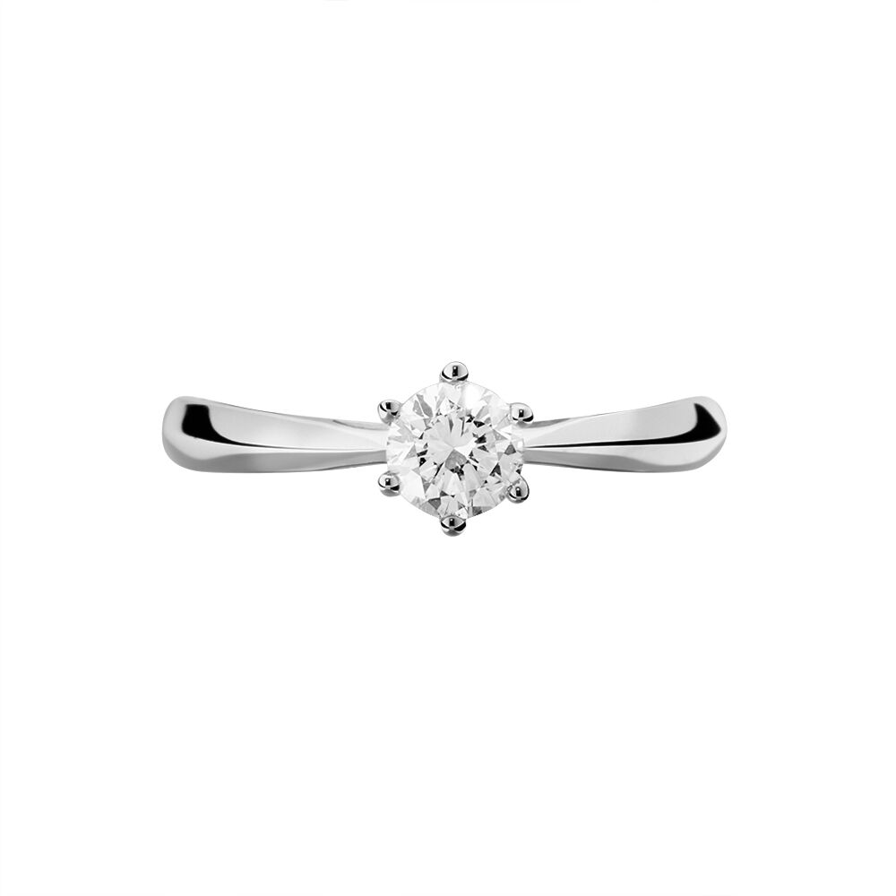 Bague Solitaire Veronika Or Blanc Diamant - Parures de mariage Femme | Marc Orian