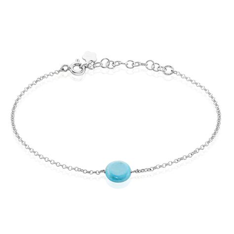 Bracelet Graziana Argent Blanc Turquoise - Bracelets Medailles Femme | Marc Orian