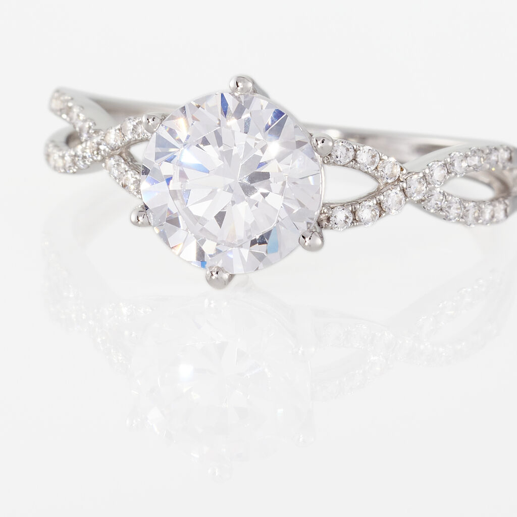 Bague Solitaire Alassane Or Blanc Oxyde De Zirconium - Bagues Solitaire Femme | Marc Orian