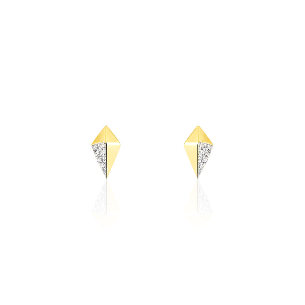 Boucles D'oreilles Puces Lizia Or Jaune Diamant -  Femme | Marc Orian