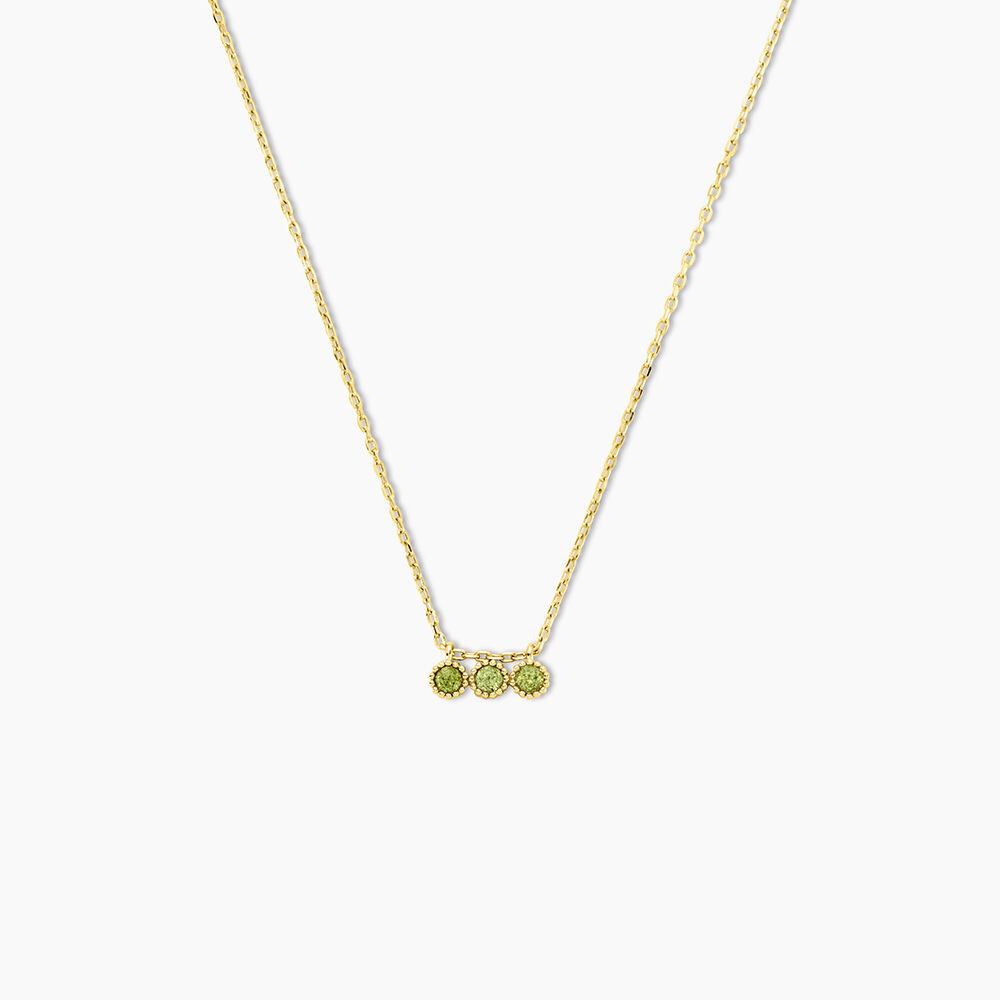 Collier Poem Argent Jaune P&eacute;ridot - Colliers avec pierres Femme | Marc Orian