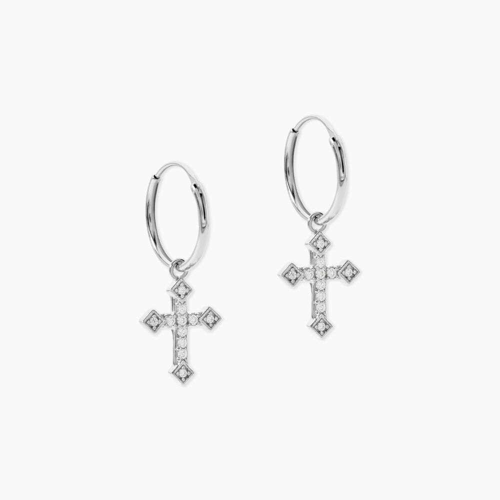 Cr&eacute;oles Angel Argent Blanc Oxyde De Zirconium - Cr&eacute;oles Femme | Marc Orian