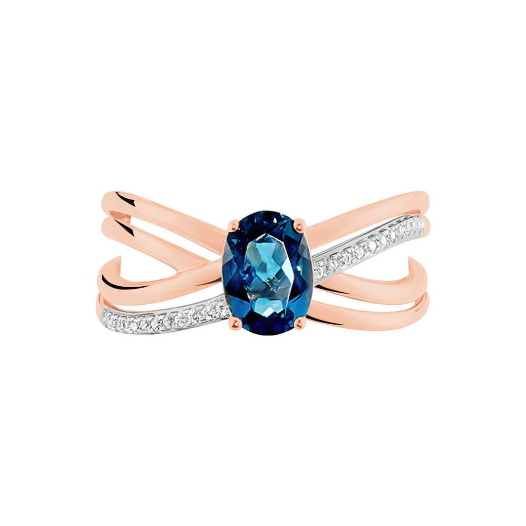 Bague Sare Or Rose Topaze Et Oxyde De Zirconium - Bagues Femme | Marc Orian