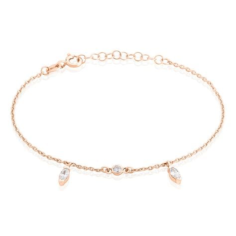 Bracelet Kenta Argent Rose Oxyde De Zirconium - Bracelets chaînes Femme | Marc Orian