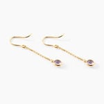 Boucles D'Oreilles Pendantes Arenale Argent Dor&eacute; A L'Or 750/1000 Am&eacute;thyste - Pendantes Femme | Marc Orian