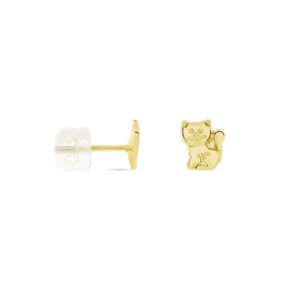 Boucles D'oreilles Puces Florenta Chat Or Jaune - Puces Enfant | Marc Orian