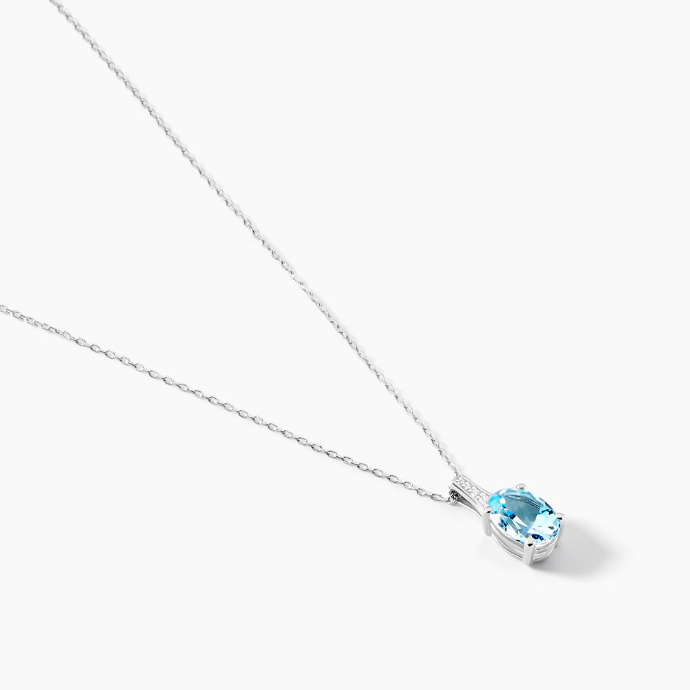Collier Cindy Or Blanc Topaze Oxyde De Zirconium - Colliers avec pierres Femme | Marc Orian