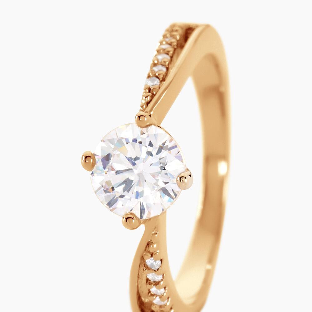 Bague Solitaire Sarah-lee Plaqu&eacute; Or Jaune Oxyde De Zirconium - Bijoux fantaisie Femme | Marc Orian