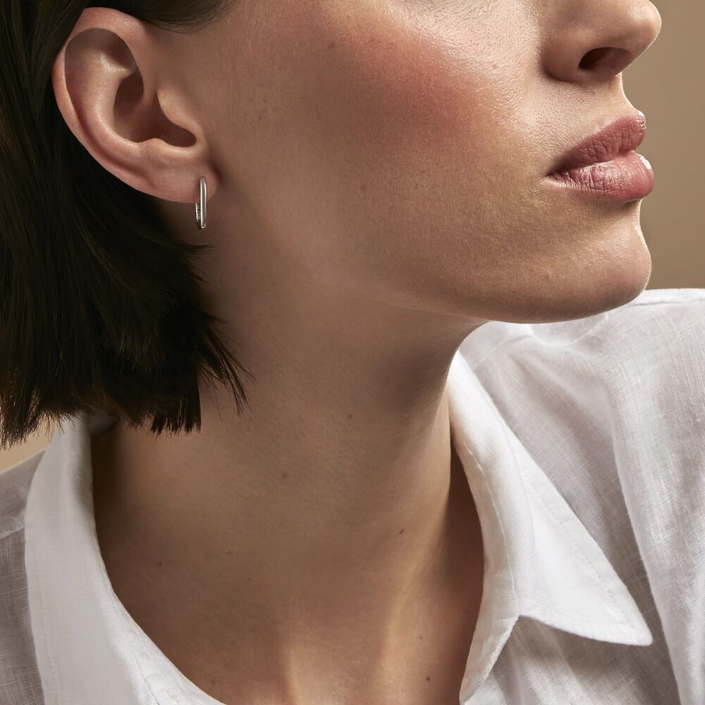 Créoles Carlyn Argent Blanc - Créoles Femme | Marc Orian