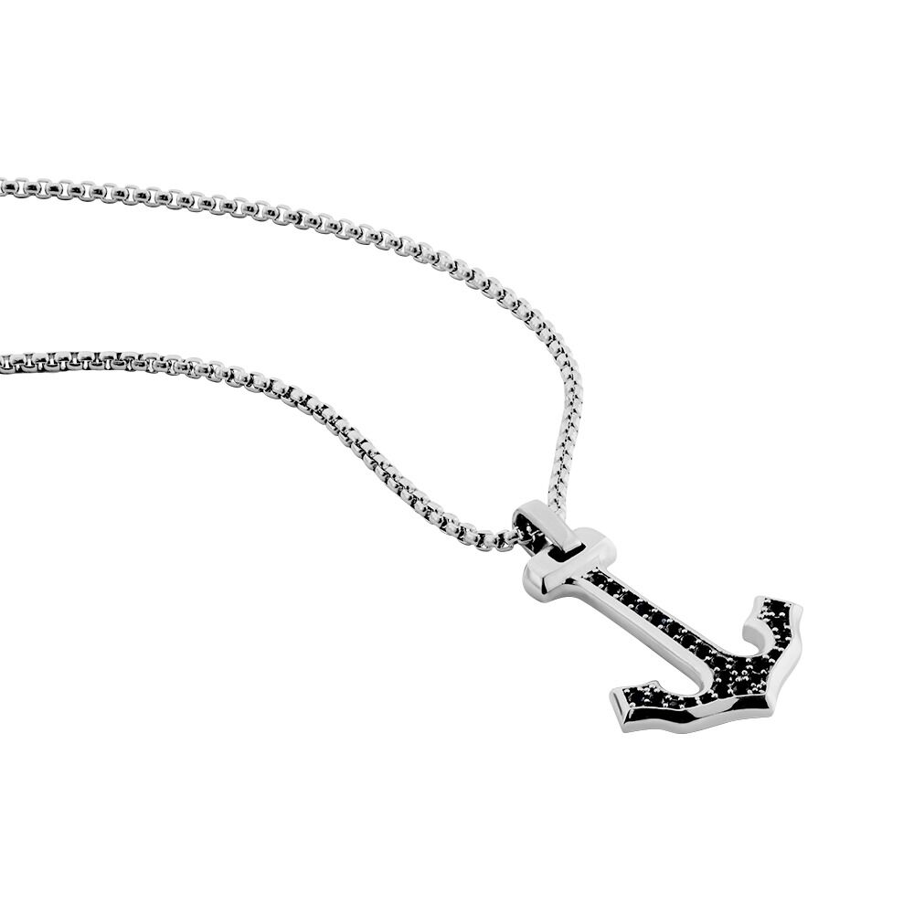 Collier Acier Vieillit Tanagra Oxydes De Zirconium - Colliers avec pierres Homme | Marc Orian
