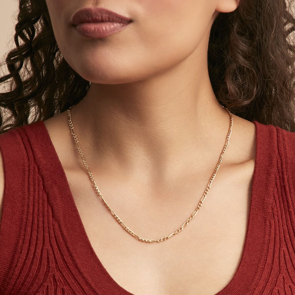 Chaîne Cameo Maille Alternee 1/3 Or Jaune - Chaines Femme | Marc Orian