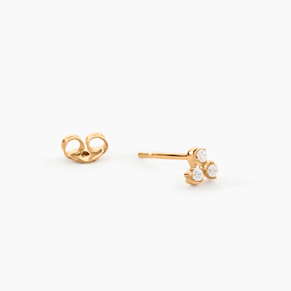 Boucles D'Oreilles Puces Marinette Plaqu&eacute; Or Jaune Oxyde De Zirconium - Puces Femme | Marc Orian