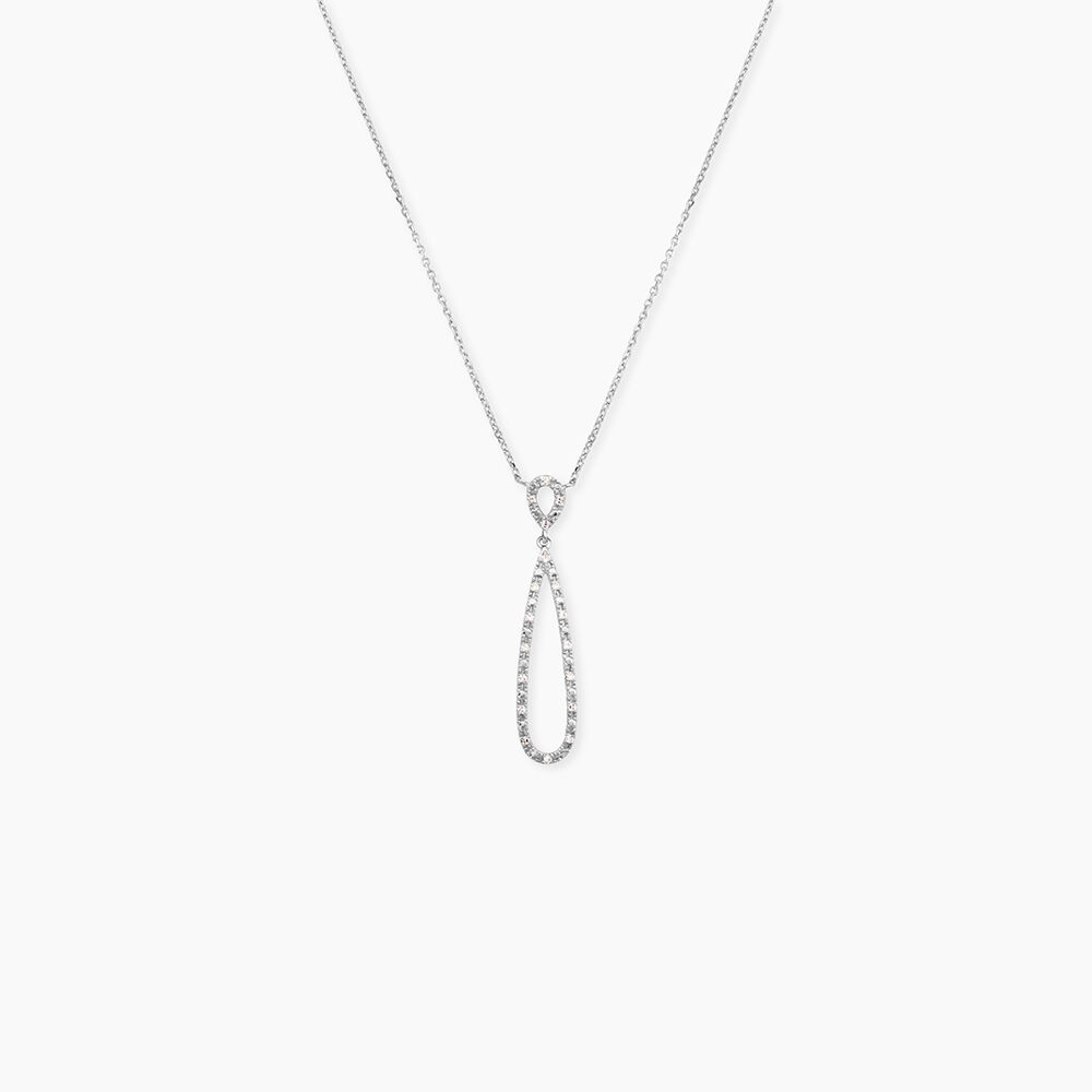 Collier Or Blanc Peregrina Diamants - Colliers avec pierres Femme | Marc Orian