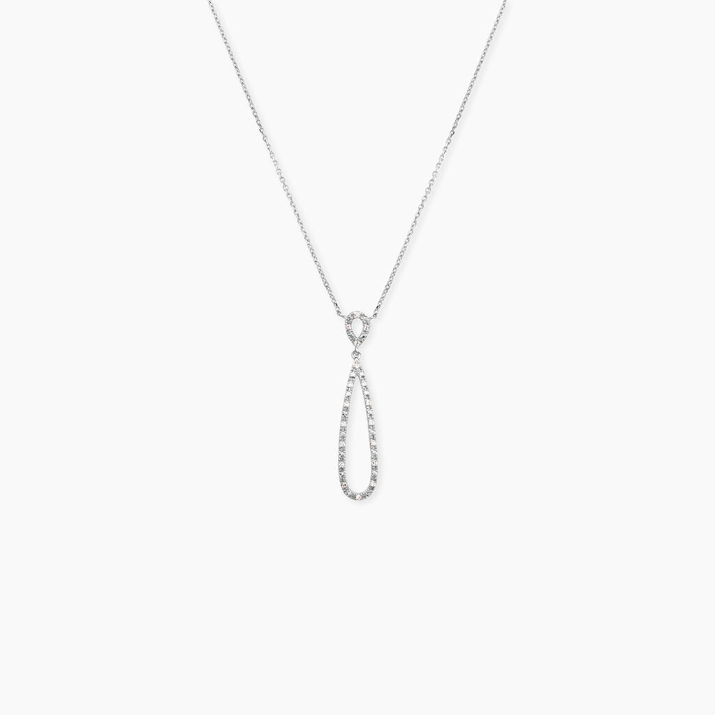 Collier Or Blanc Peregrina Diamants - Colliers avec pierres Femme | Marc Orian