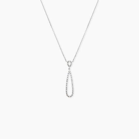 Collier Or Blanc Peregrina Diamants - Colliers avec pierres Femme | Marc Orian