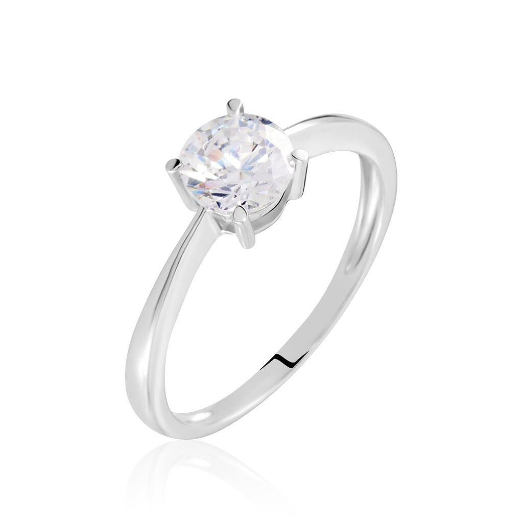 Solitaire Abriel Or Blanc Oxyde De Zirconium - Bagues Solitaire Femme | Marc Orian