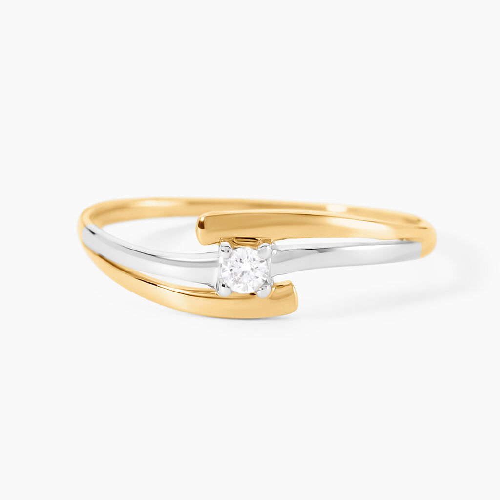 Bague Blandine Or Bicolore Diamant - Solitaires Femme | Marc Orian