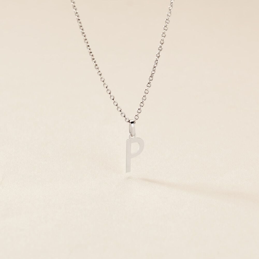 Pendentif Ionia Lettre Or Blanc - Pendentifs Famille | Marc Orian