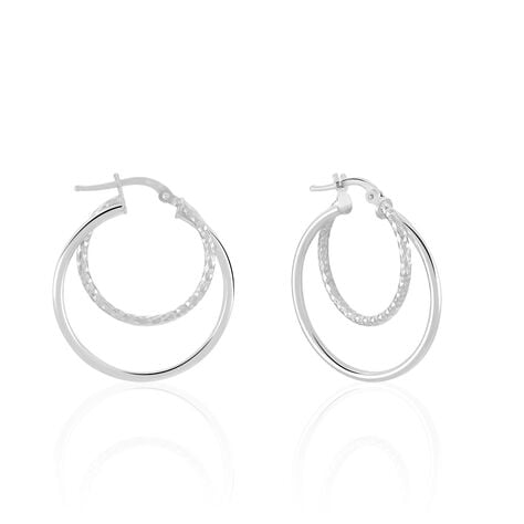 Créoles Argent Blanc Marjorie - Créoles Femme | Marc Orian