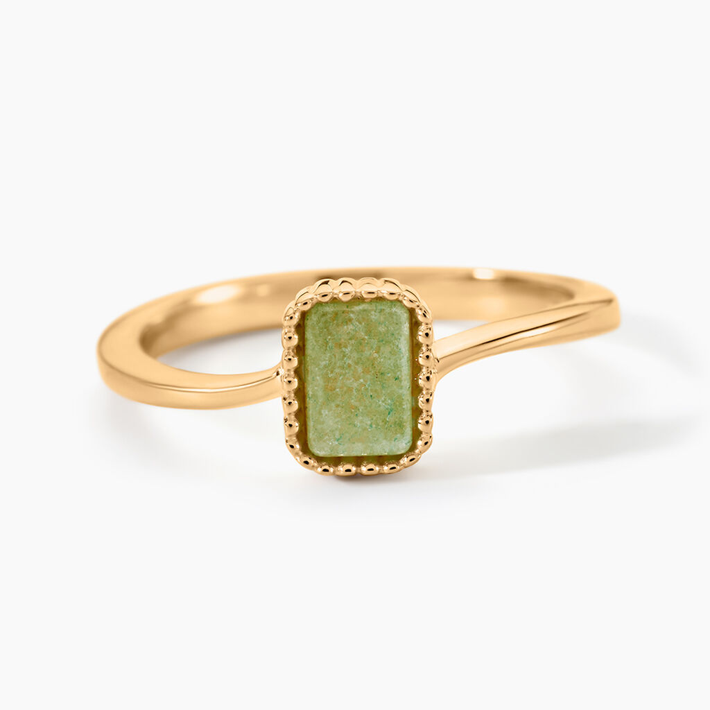 Bague Memory Plaqu&eacute; Or Jaune Aventurine - Bijoux fantaisie Femme | Marc Orian