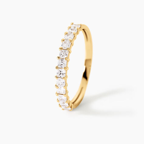Bague Jahzeel Argent Dor&eacute; A L'Or 750/1000 Oxyde De Zirconium - Bagues avec pierre Femme | Marc Orian