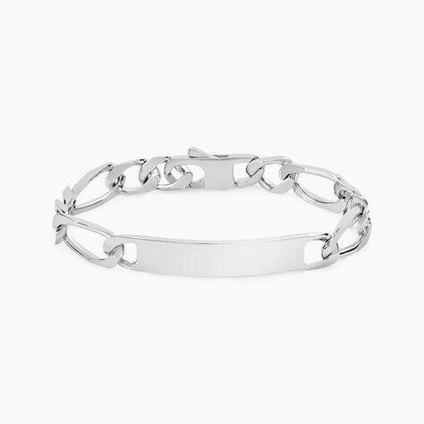 Bracelet Identit&eacute; Vila Maille Alternee 1/2 Argent Blanc - Gourmettes Homme | Marc Orian