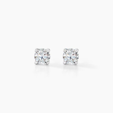 Boucles D'oreilles Puces Aphrodite Or Blanc Diamant - Puces Famille | Marc Orian