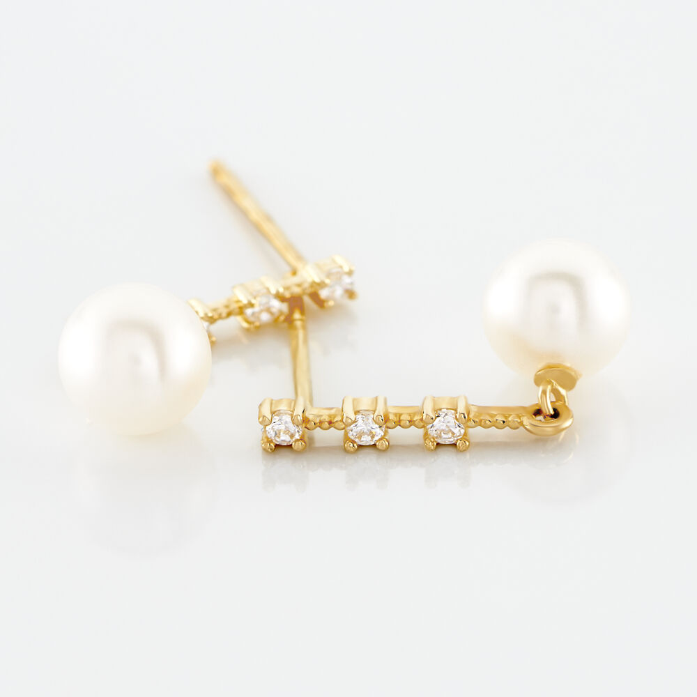 Boucles D'oreilles Pendantes Louise-marie Or Jaune Perle De Culture - Pendantes Femme | Marc Orian