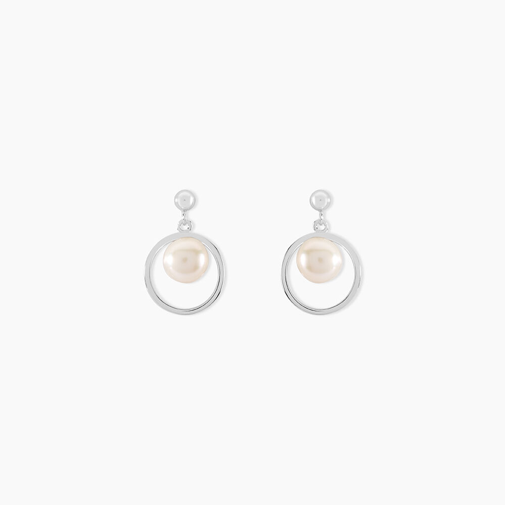 Boucles D'oreilles Pendantes Ivana Argent Blanc Perle De Culture - Pendantes Femme | Marc Orian