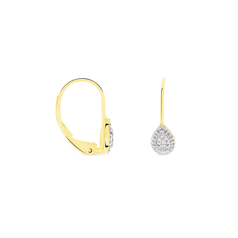 Boucles D'oreilles Pendantes Ursanne Or Jaune Diamants -  Femme | Marc Orian