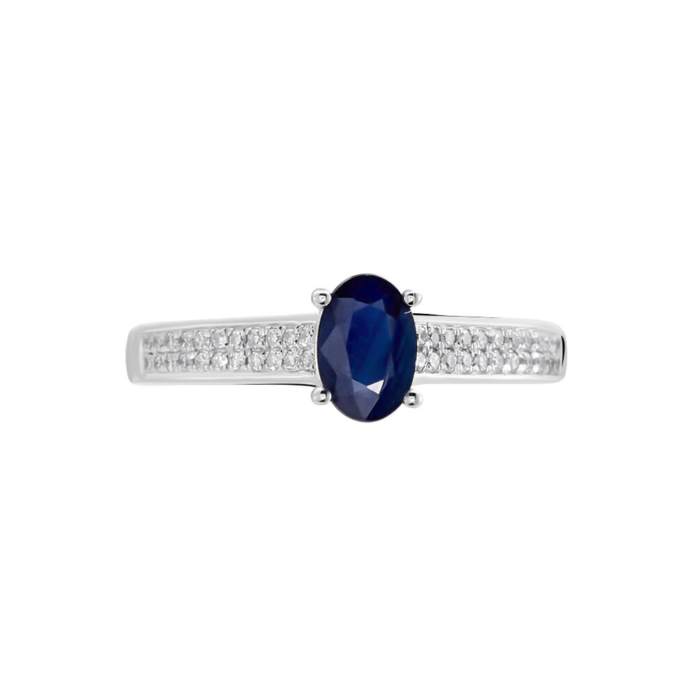 Bague Crista Or Blanc Saphir Et Diamant - Solitaires Femme | Marc Orian
