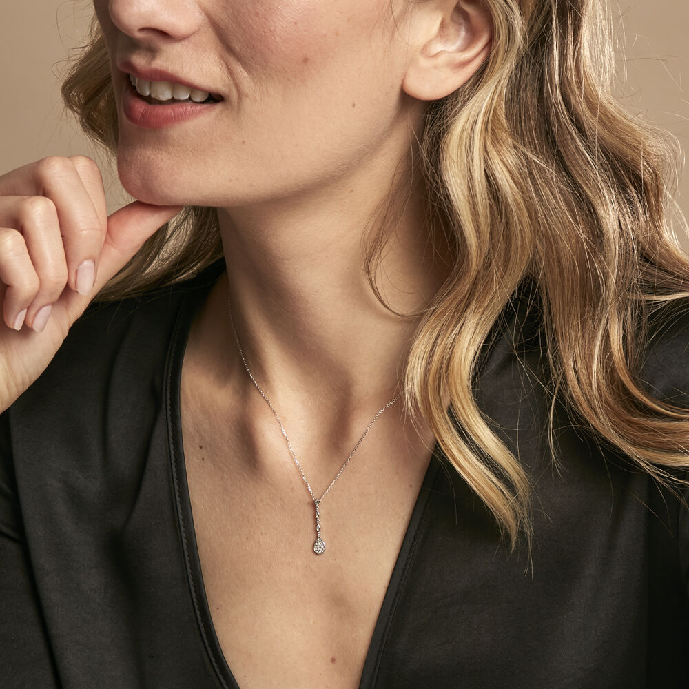 Collier Unice Or Blanc Diamant - Colliers avec pierres Femme | Marc Orian