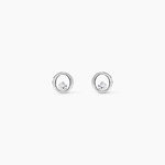 Boucles D'oreilles Puces Dolly Or Blanc Oxyde De Zirconium - Puces Femme | Marc Orian